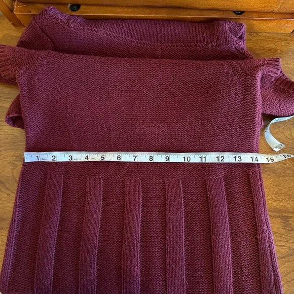 George Sweater Dress burgundy short sleeved sheath bodycon cowl neck Size M - Picture 10 of 13